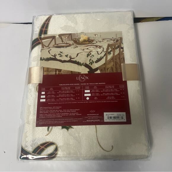 LENOX HOLIDAY NOUVEAU MELODY‎ CHRISTMAS TABLECLOTH 60 X 104in - Picture 2 of 9